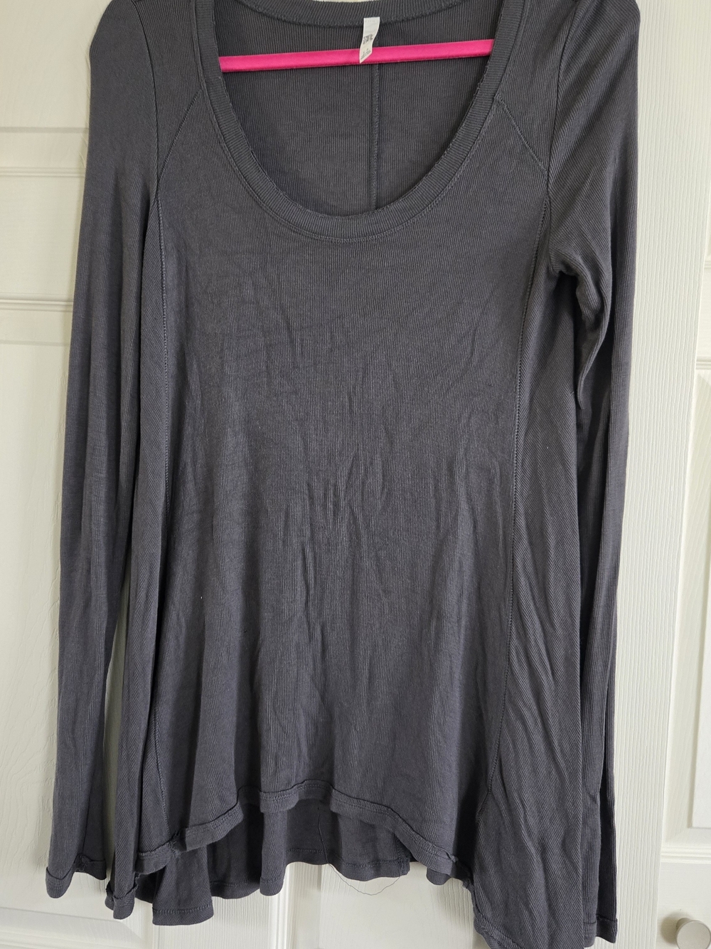 Free People Charcoal Gray Long Sleeve Scoop Neck Tunic